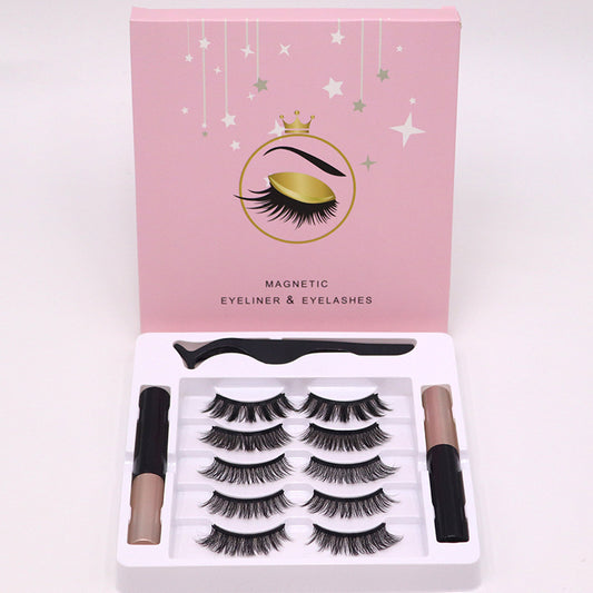 Juego de delineador de ojos y pestañas magnéticas, extensión de pestañas postizas de visón de larga duración, resistente al agua, herramienta de maquillaje de belleza reutilizable