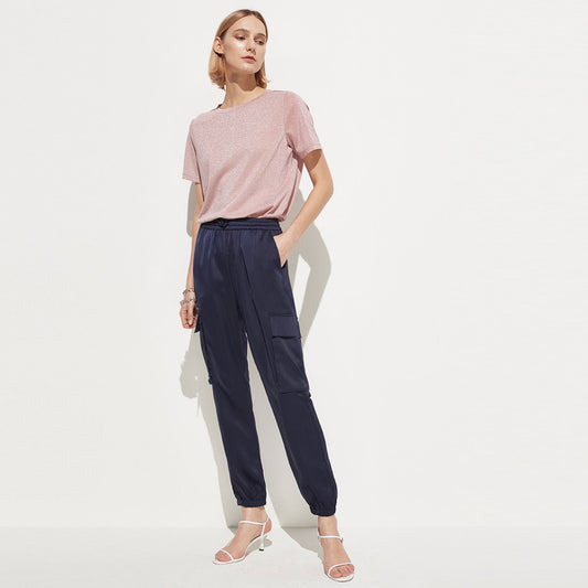 Pantalones casuales de mujer de tiro alto, elásticos y microajustados, que estilizan la figura