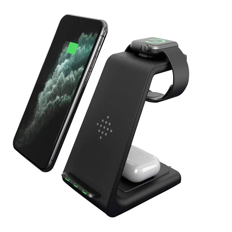 Cargador inalámbrico compatible con iPhone 12, soporte de carga tres en uno, base de carga rápida iWatch 6