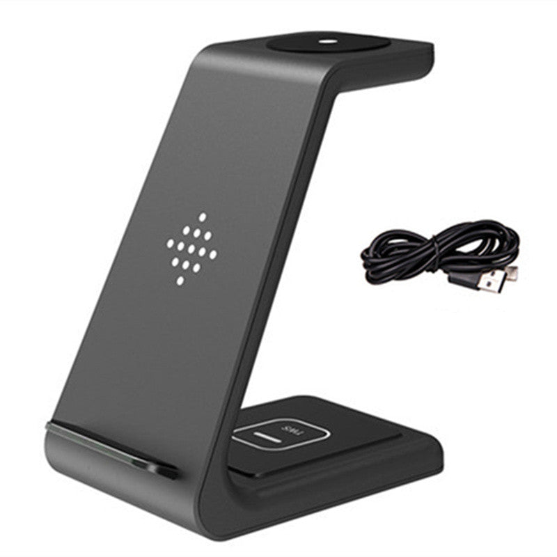 Cargador inalámbrico compatible con iPhone 12, soporte de carga tres en uno, base de carga rápida iWatch 6