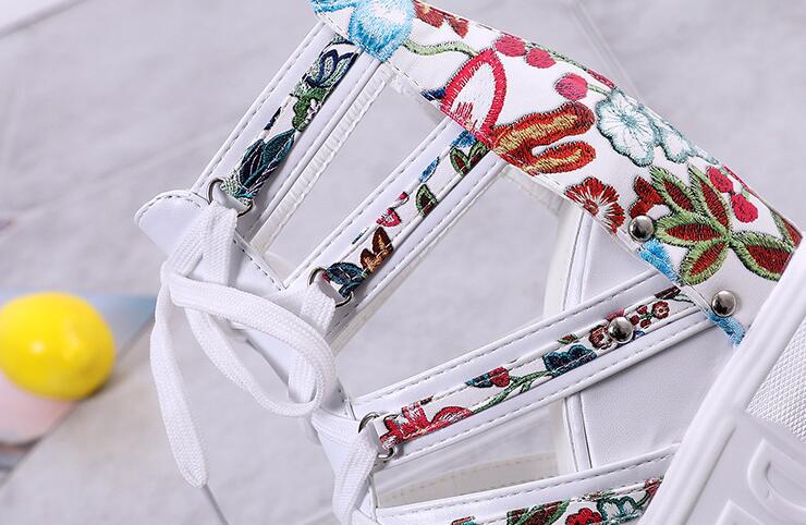Trifle Bottom Increased Inner Sandals Floral Fish Mouth Women's Sandals