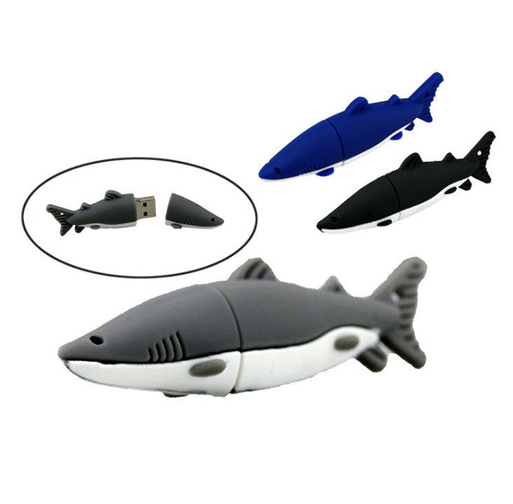 Unidad flash USB de tiburón de dibujos animados Unidad flash USB de animación de simulación creativa 8g16g Animales marinos