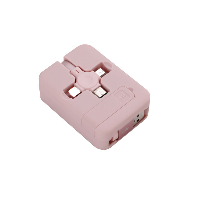 Macaron Telescopic Bracket Three-In-One Charging Cable