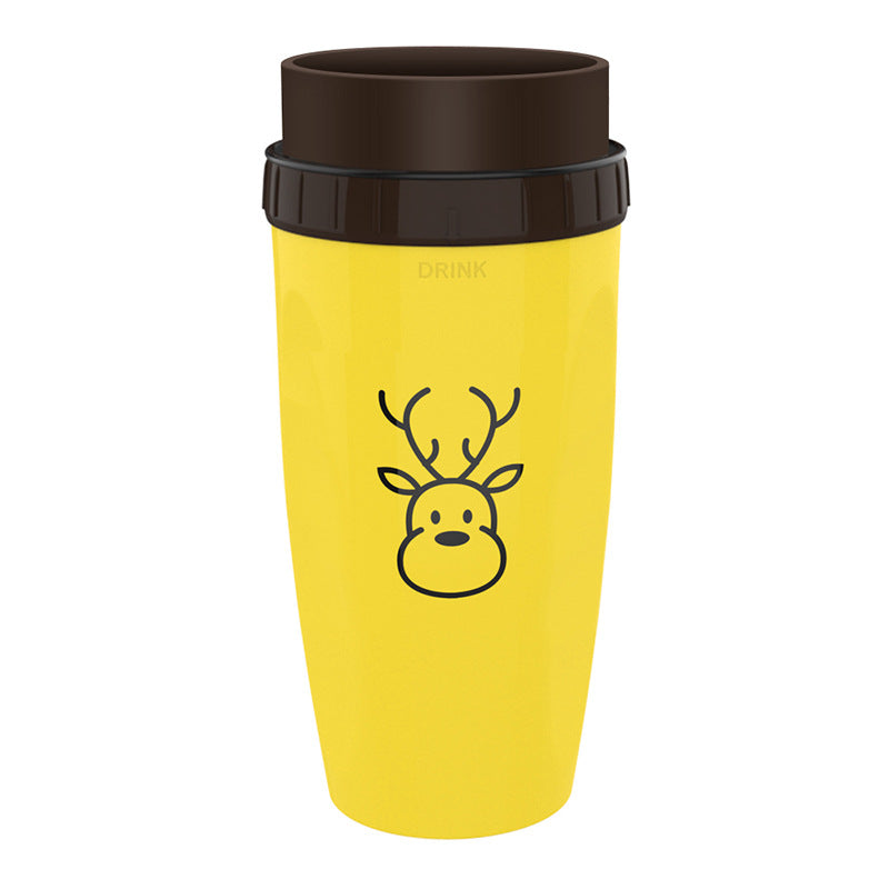 Taza de viaje sin tapa Twist Cup, taza portátil, vaso de doble aislamiento, botella de agua con pajita para niños y adultos