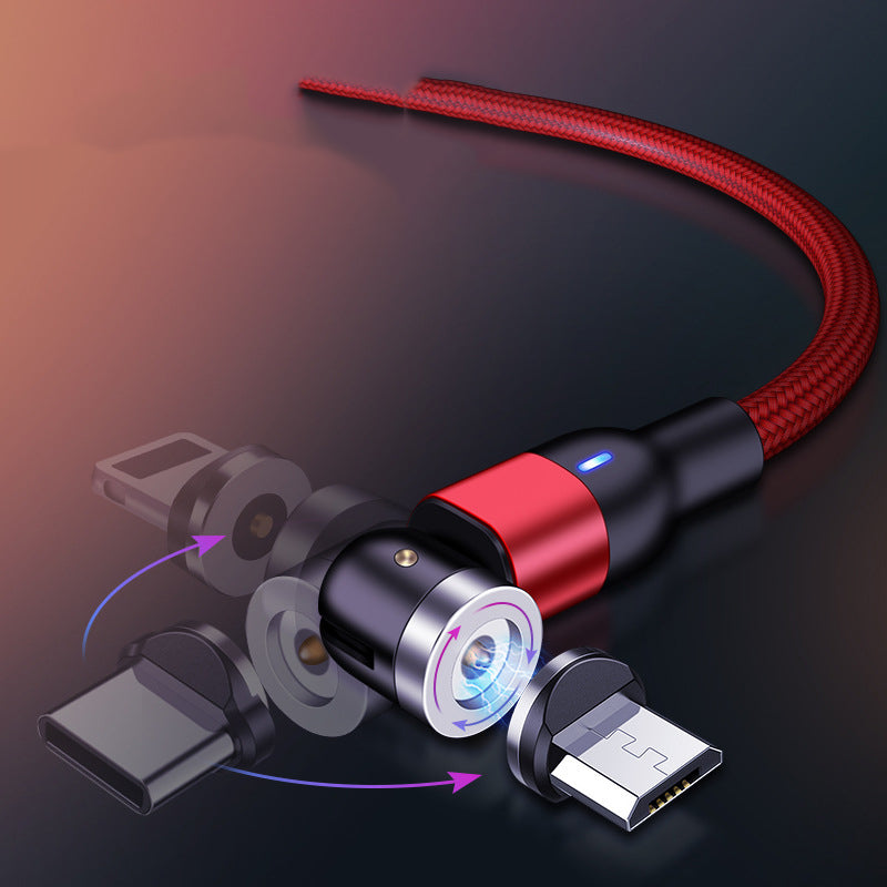 Cable de datos magnético con rotación de 540 grados y 180 grados, cable de carga, succión ciega, cable magnético doblado tres en uno