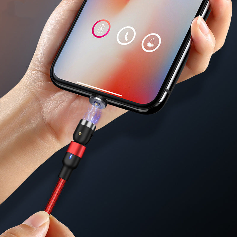 Cable de datos magnético con rotación de 540 grados y 180 grados, cable de carga, succión ciega, cable magnético doblado tres en uno
