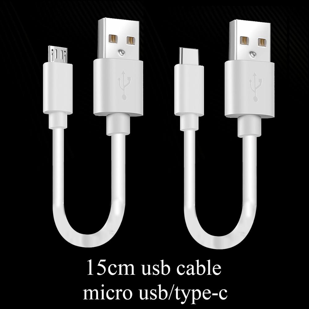 Cable micro USB corto de 15 cm, cables de carga rápida para teléfonos móviles tipo C