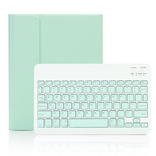 Estuche de piel con teclado Bluetooth plano de color y ranura para lápiz