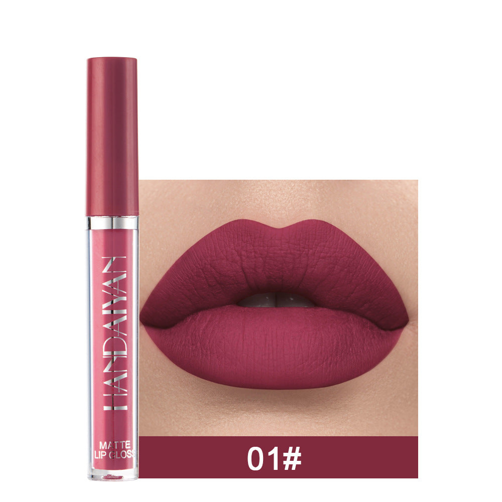 Brillo de labios mate antiadherente, lápiz labial líquido mate que no se desvanece