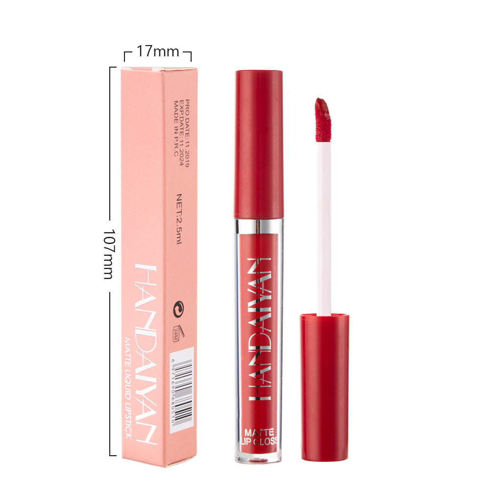 Brillo de labios mate antiadherente, lápiz labial líquido mate que no se desvanece