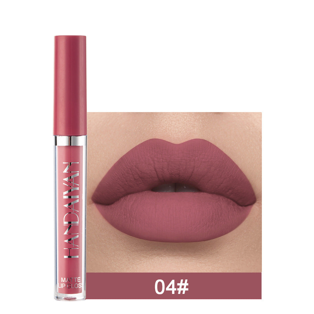 Brillo de labios mate antiadherente, lápiz labial líquido mate que no se desvanece