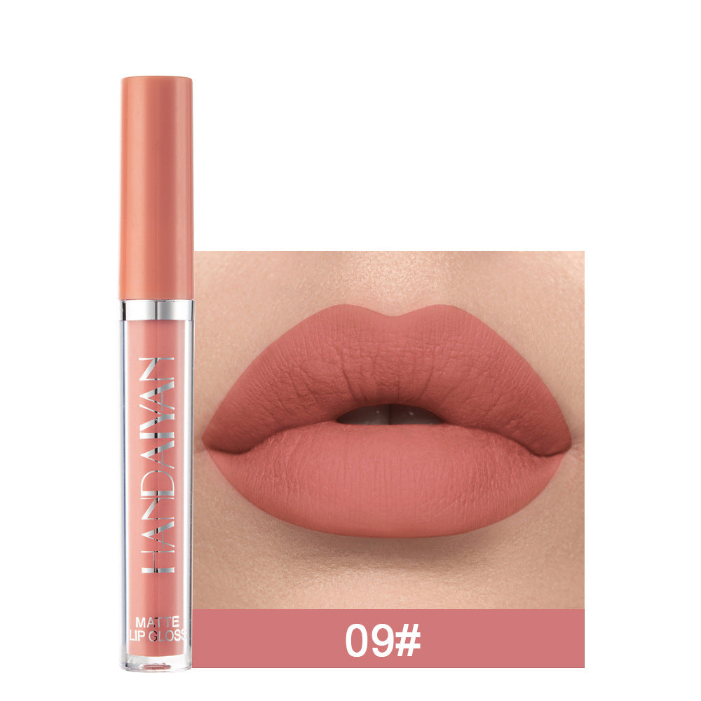 Brillo de labios mate antiadherente, lápiz labial líquido mate que no se desvanece
