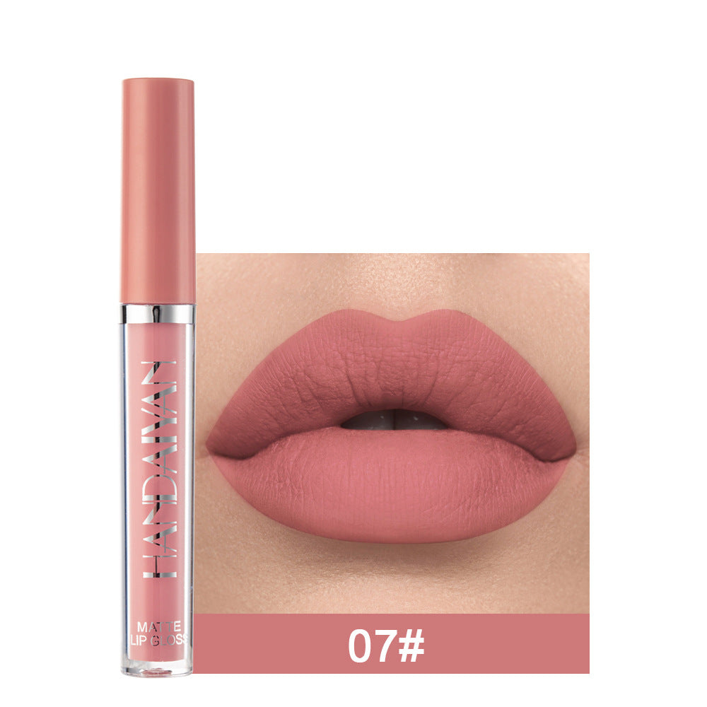 Brillo de labios mate antiadherente, lápiz labial líquido mate que no se desvanece