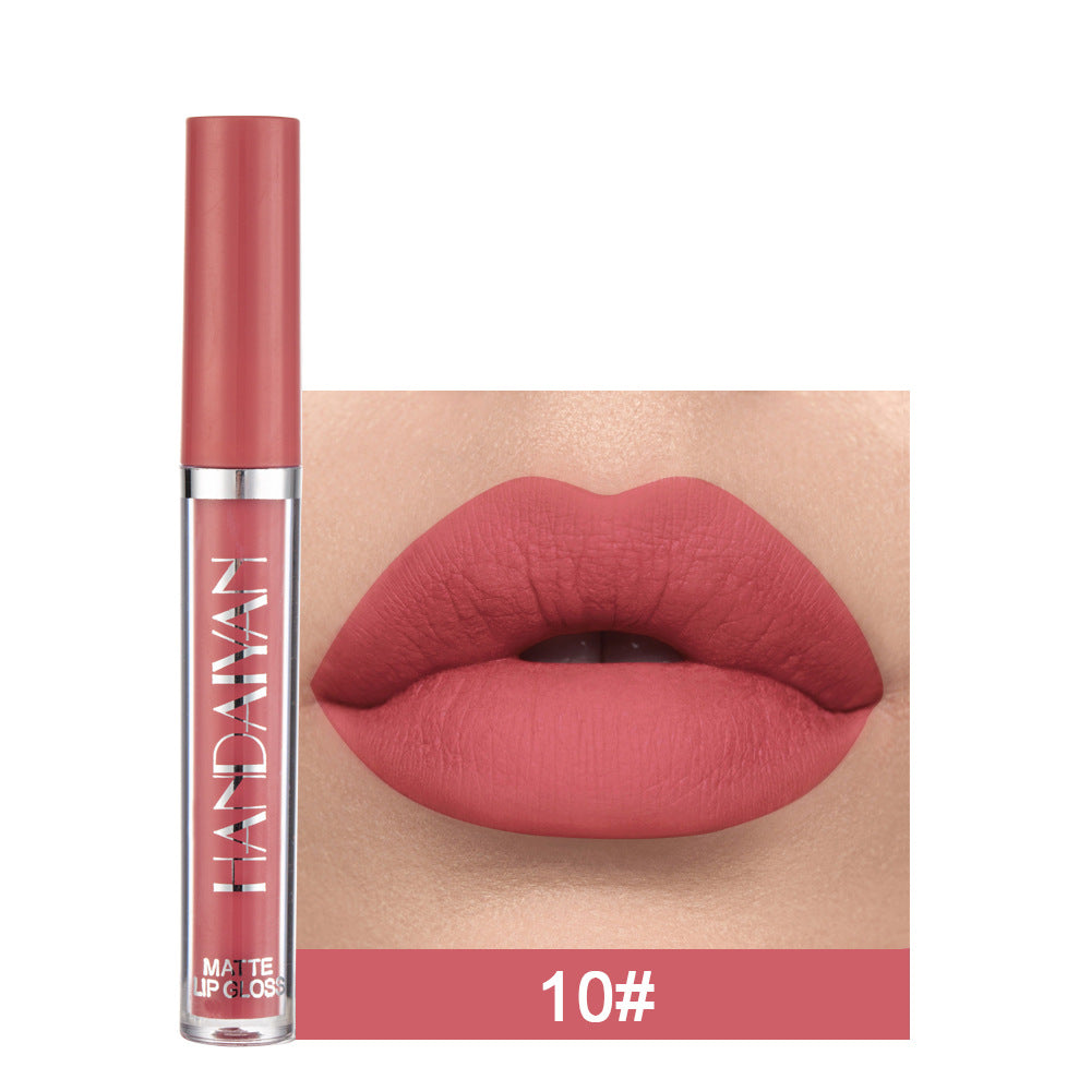 Brillo de labios mate antiadherente, lápiz labial líquido mate que no se desvanece