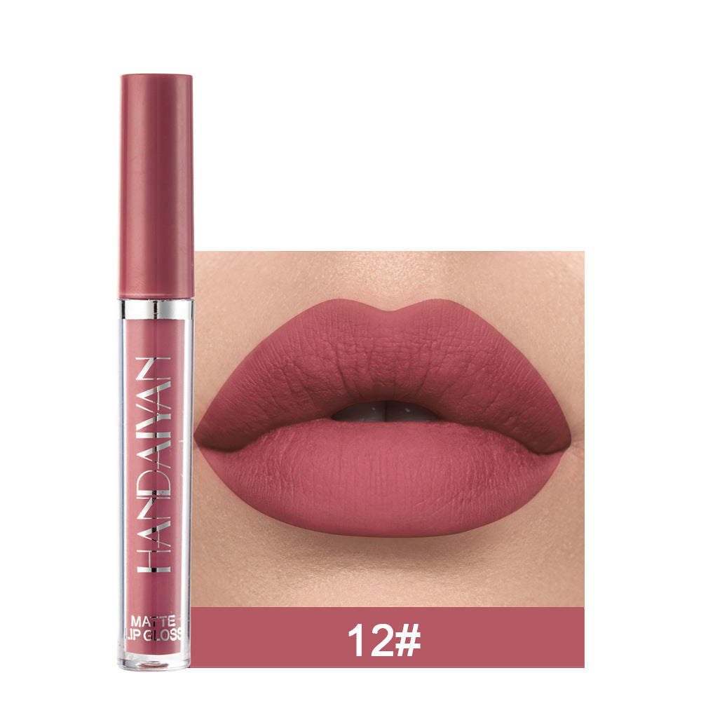 Brillo de labios mate antiadherente, lápiz labial líquido mate que no se desvanece
