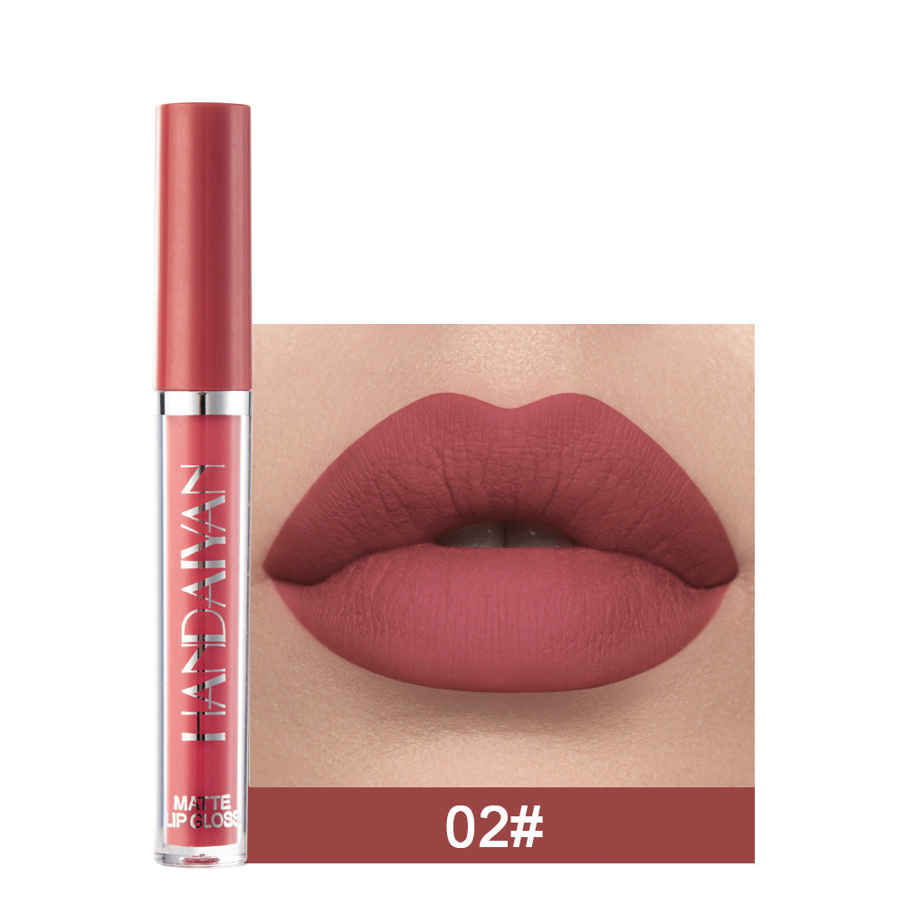 Brillo de labios mate antiadherente, lápiz labial líquido mate que no se desvanece