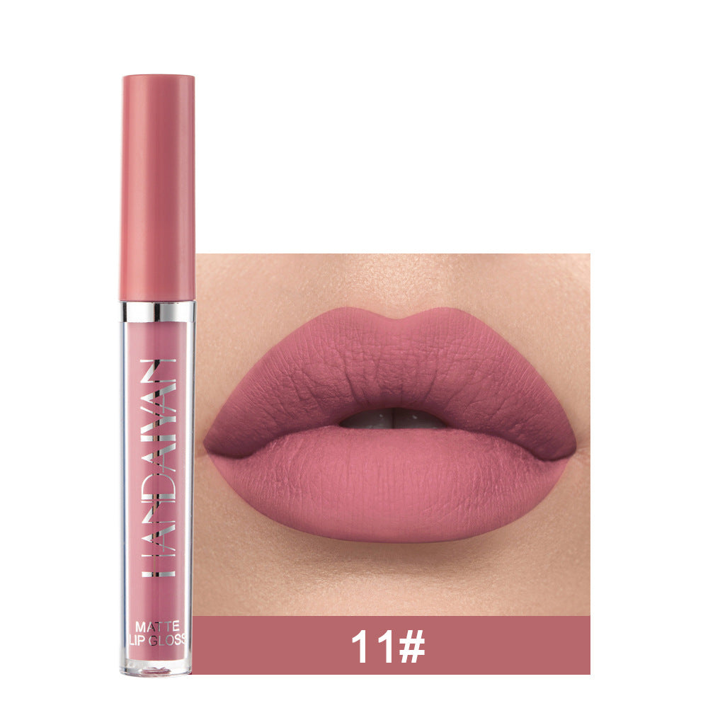 Brillo de labios mate antiadherente, lápiz labial líquido mate que no se desvanece