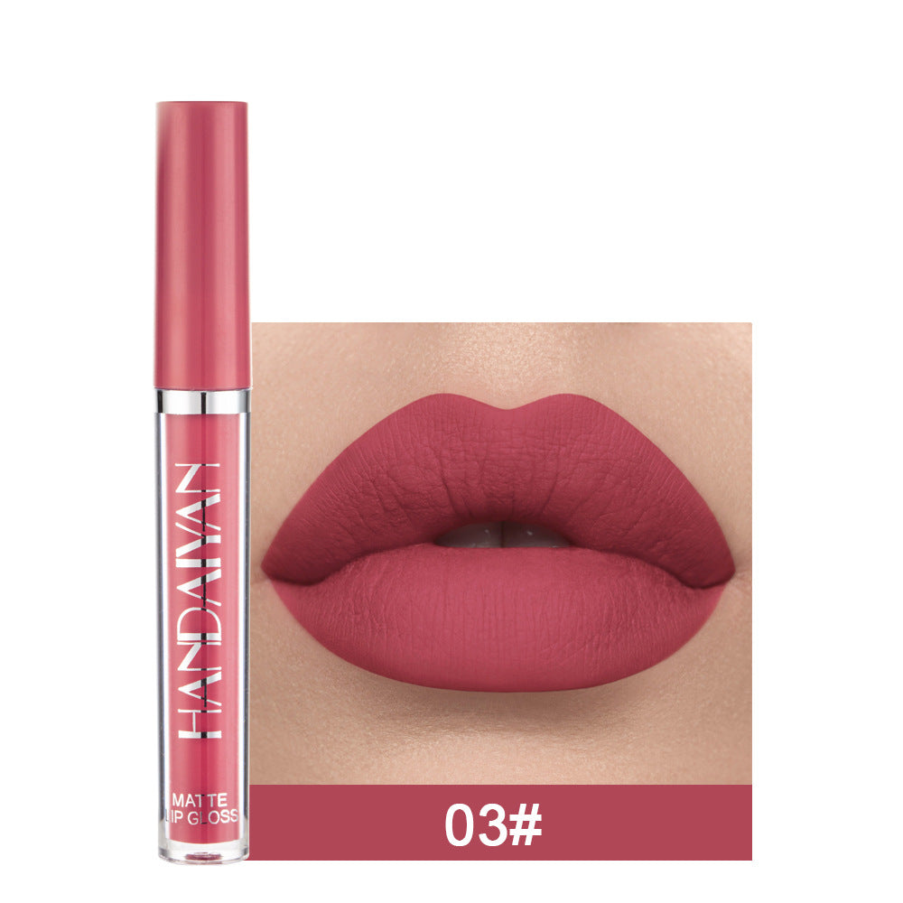 Brillo de labios mate antiadherente, lápiz labial líquido mate que no se desvanece