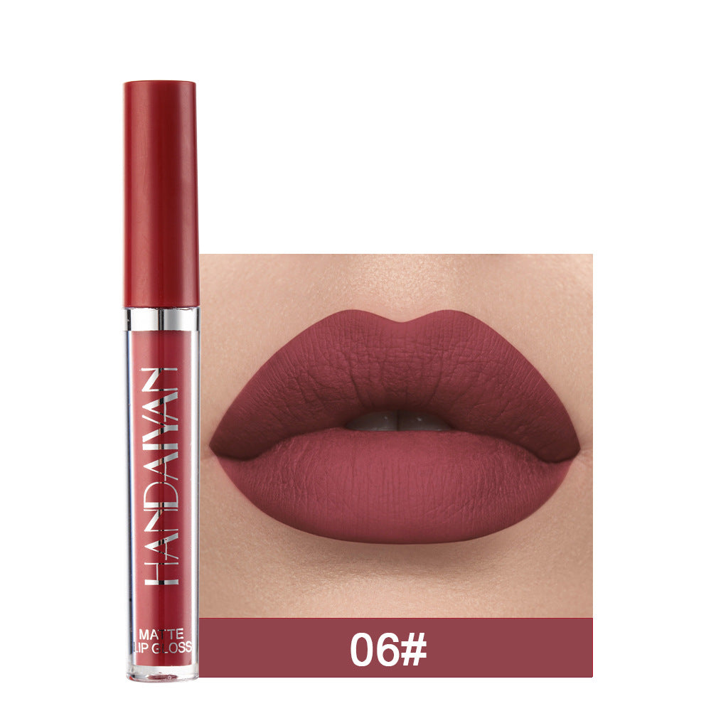 Brillo de labios mate antiadherente, lápiz labial líquido mate que no se desvanece