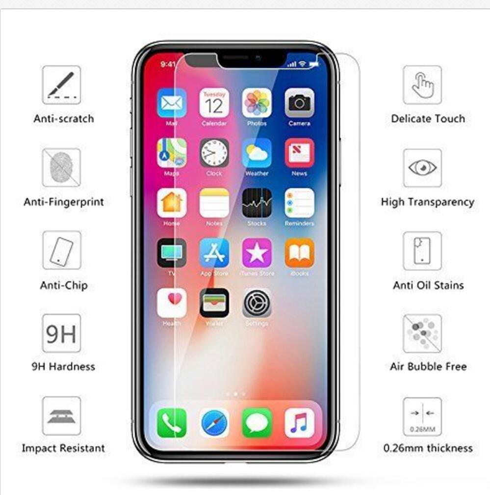 Compatible con Apple, para iPhone 12 11 Xs Max 7 8 6 Protector de pantalla de cristal templado