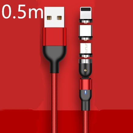Cable de datos magnético con rotación de 540 grados y 180 grados, cable de carga, succión ciega, cable magnético doblado tres en uno