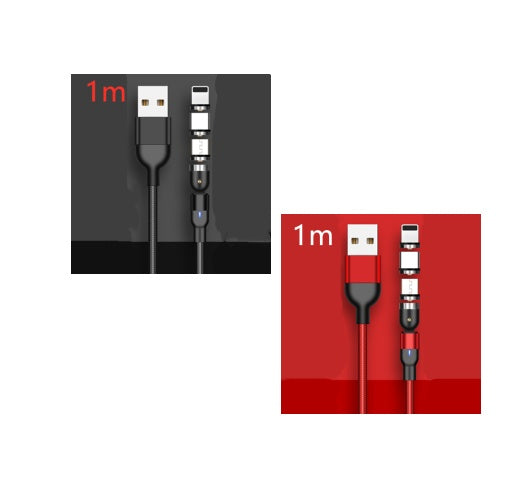 Cable de datos magnético con rotación de 540 grados y 180 grados, cable de carga, succión ciega, cable magnético doblado tres en uno