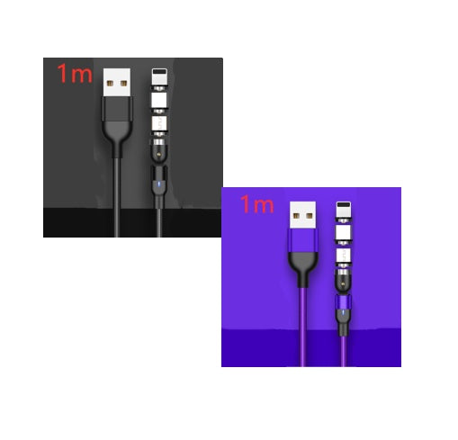 Cable de datos magnético con rotación de 540 grados y 180 grados, cable de carga, succión ciega, cable magnético doblado tres en uno