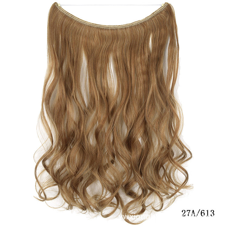Extensiones de Pelo Invisibles de 22 Pulgadas con Hilo, Sin Clips, Secretas, Línea de Pescado, Lisas Sedosas Sintéticas