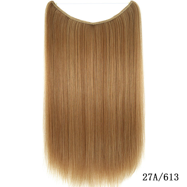 Extensiones de Pelo Invisibles de 22 Pulgadas con Hilo, Sin Clips, Secretas, Línea de Pescado, Lisas Sedosas Sintéticas