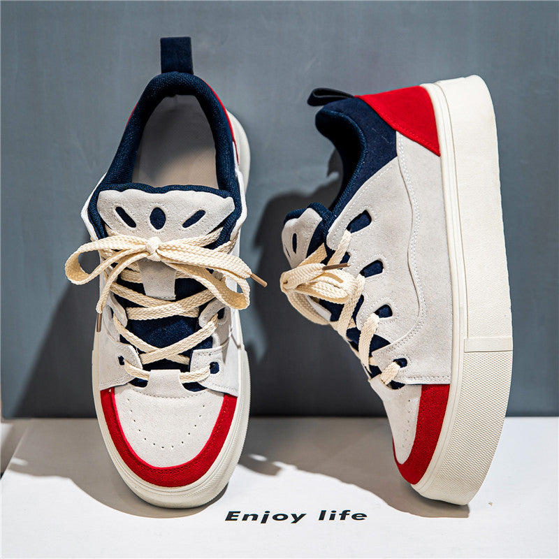 Zapatillas de skate de hombre de suela gruesa y corte bajo
