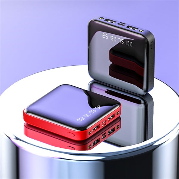 Mini Power Bank 20000 mAh Batería Externa Portátil con Espejo y Pantalla Digital