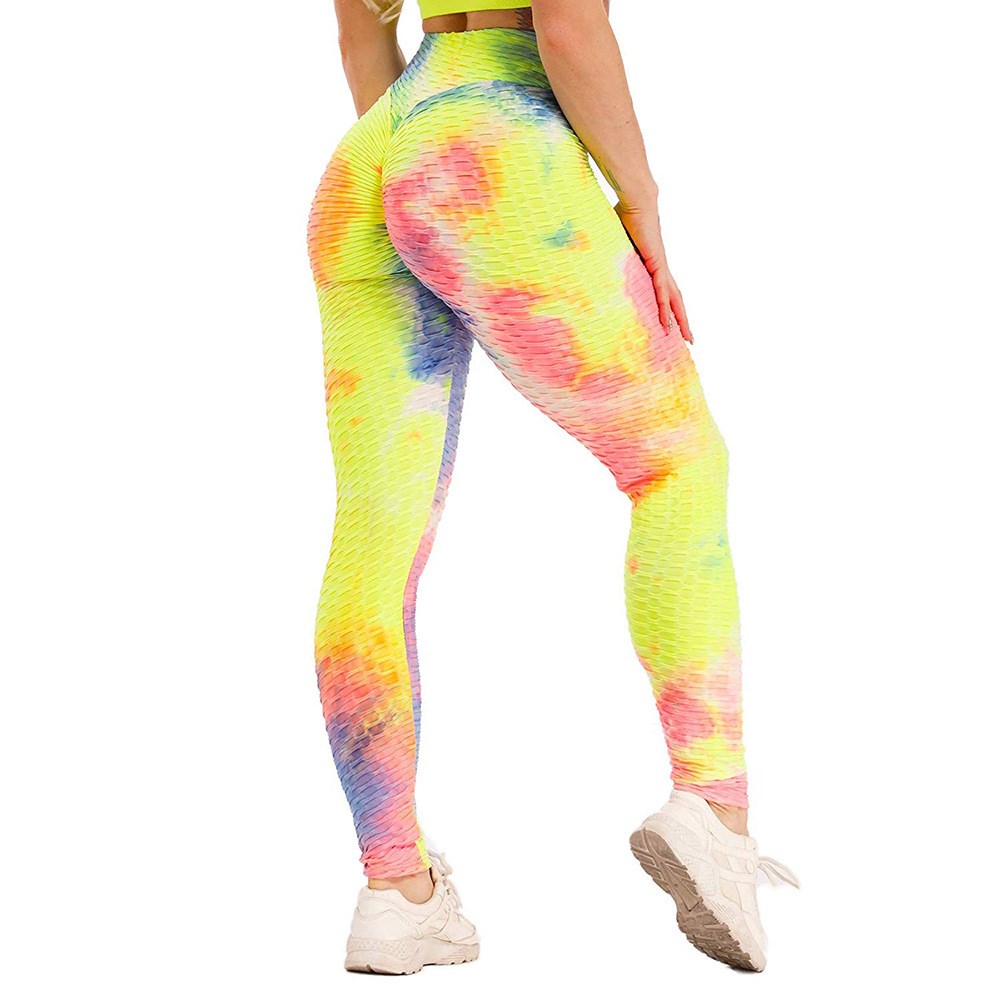 Pantalones de chándal tie-dye ajustados de tiro alto