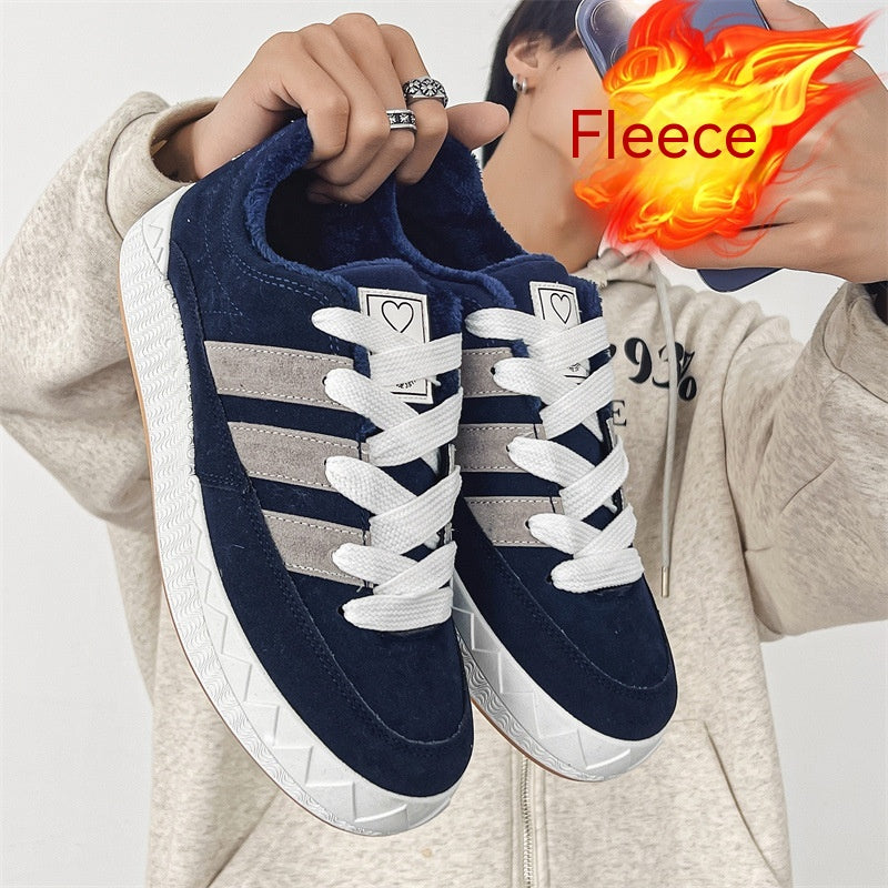 Zapatos de hombre estilo Hong Kong cálidos con terciopelo retro