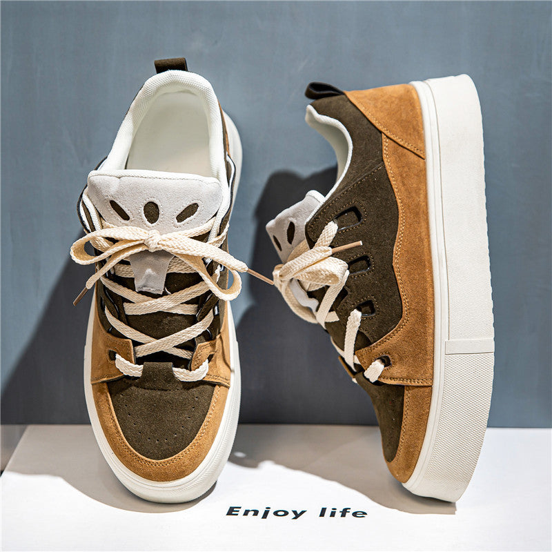 Zapatillas de skate de hombre de suela gruesa y corte bajo