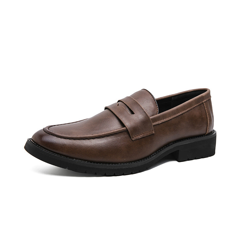 Mocasines británicos retro sin cordones con punta redonda