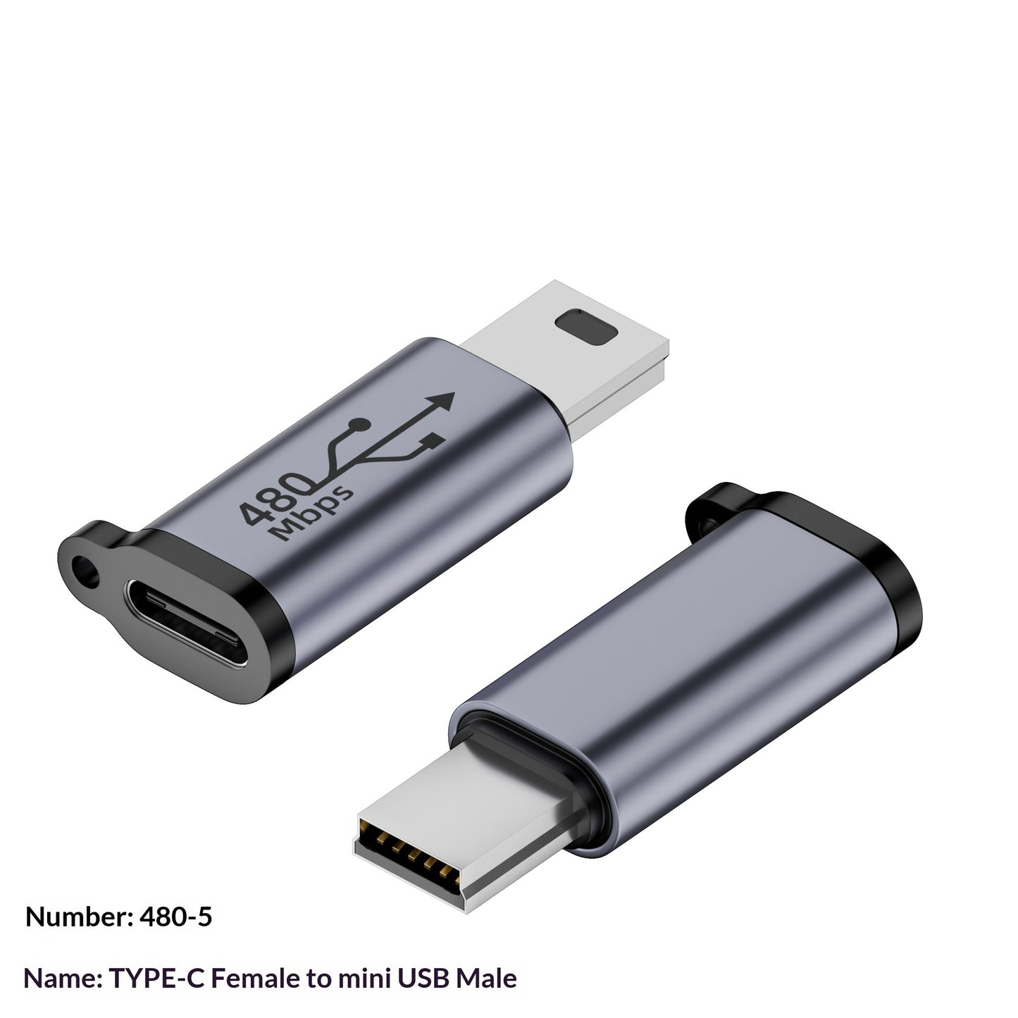 Adaptador USB a mini V3 a cable de carga tipo C Adaptador T-port micro