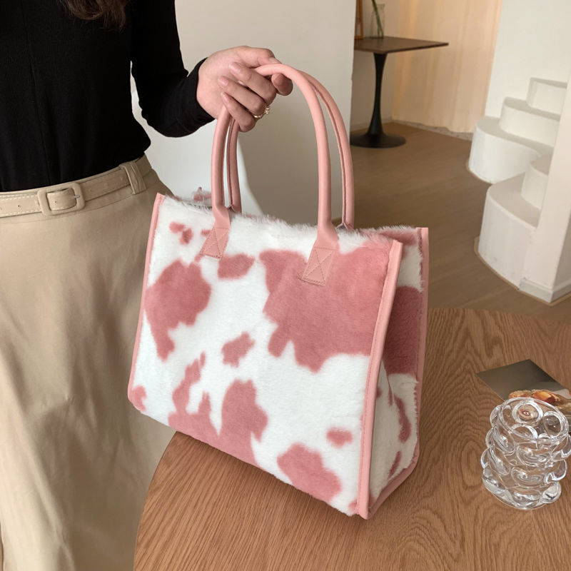 Bolso de hombro de felpa versátil, a la moda, para otoño e invierno