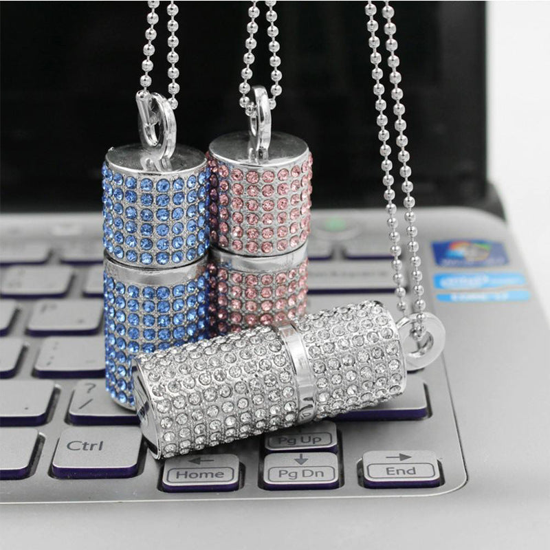Memoria USB con forma de pintalabios en cilindro de cristal