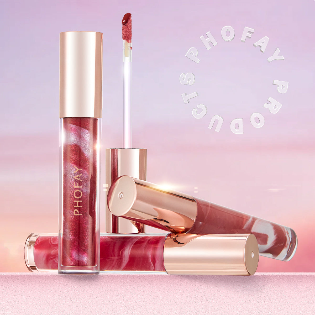 Brillo de Labios Hidratante con Rosa Floreciente PHOFAY