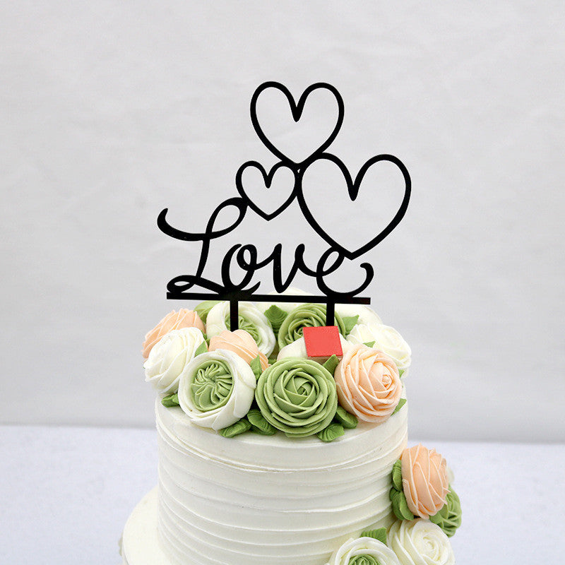 Decoración de pastel de acrílico "LOVE" para boda