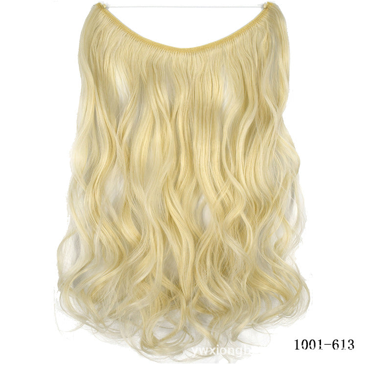 Extensiones de Pelo Invisibles de 22 Pulgadas con Hilo, Sin Clips, Secretas, Línea de Pescado, Lisas Sedosas Sintéticas