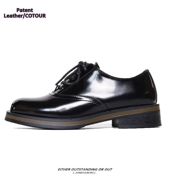 Zapatos de cuero para hombre, bicolor, con suela gruesa, perfectos tanto para el uso informal como para ir al trabajo.