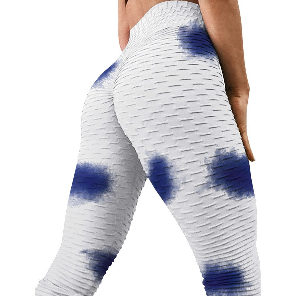 Pantalones de chándal tie-dye ajustados de tiro alto