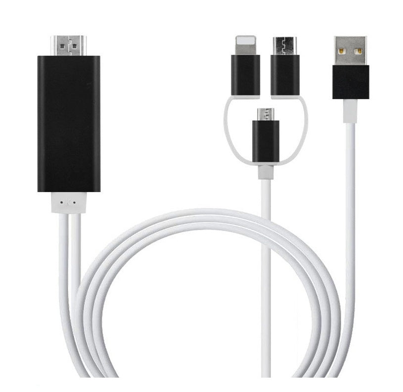 Cable de proyección tres en uno USB-C a HDMI para móvil