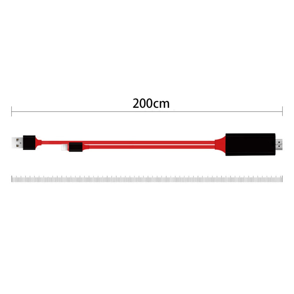 Cable de proyección tres en uno USB-C a HDMI para móvil