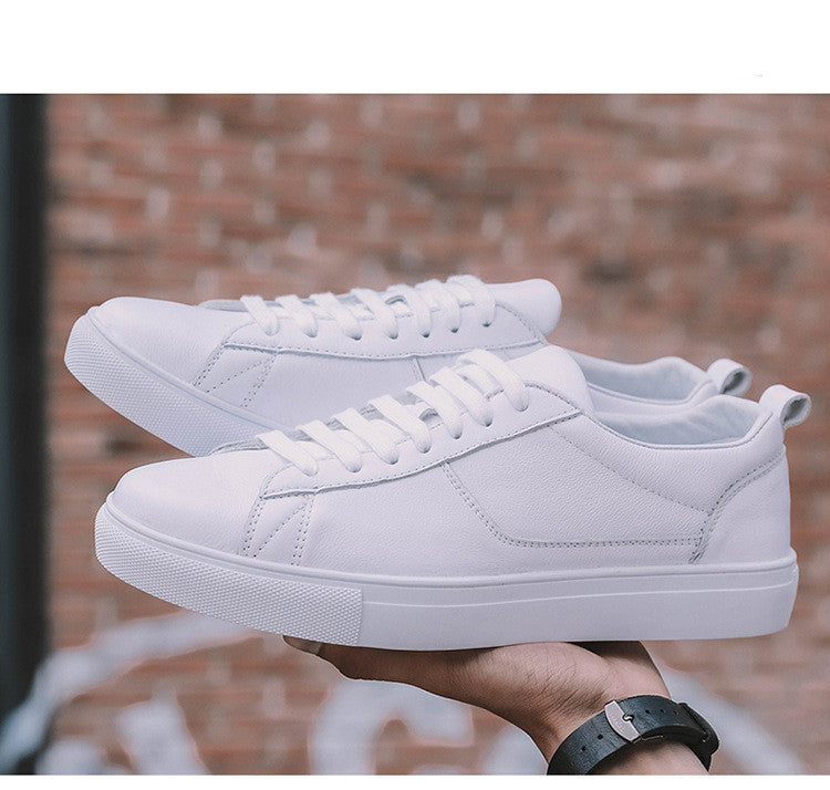 Small White Shoes Men's Leather Oversized Sneakers