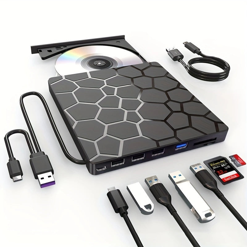 Controlador de CD externo multifuncional Grabador de CD