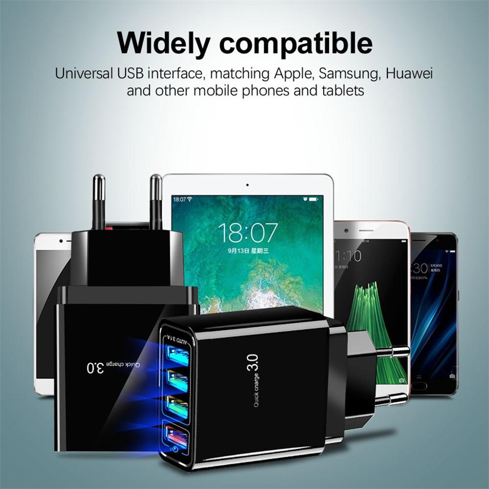 Cabezal de carga iluminado 4USB para teléfono móvil 3A