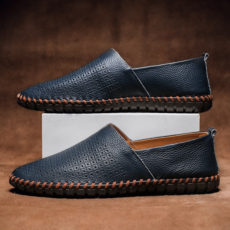 Zapatos de conducir informales, de moda, sin cordones, de corte bajo y transpirables para hombre