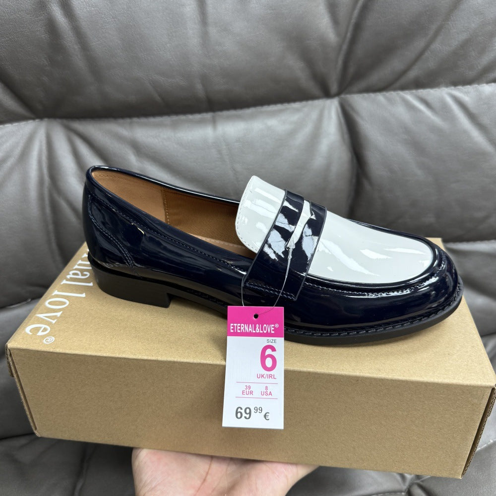 Mocasines de cuero casuales estilo británico sin cordones